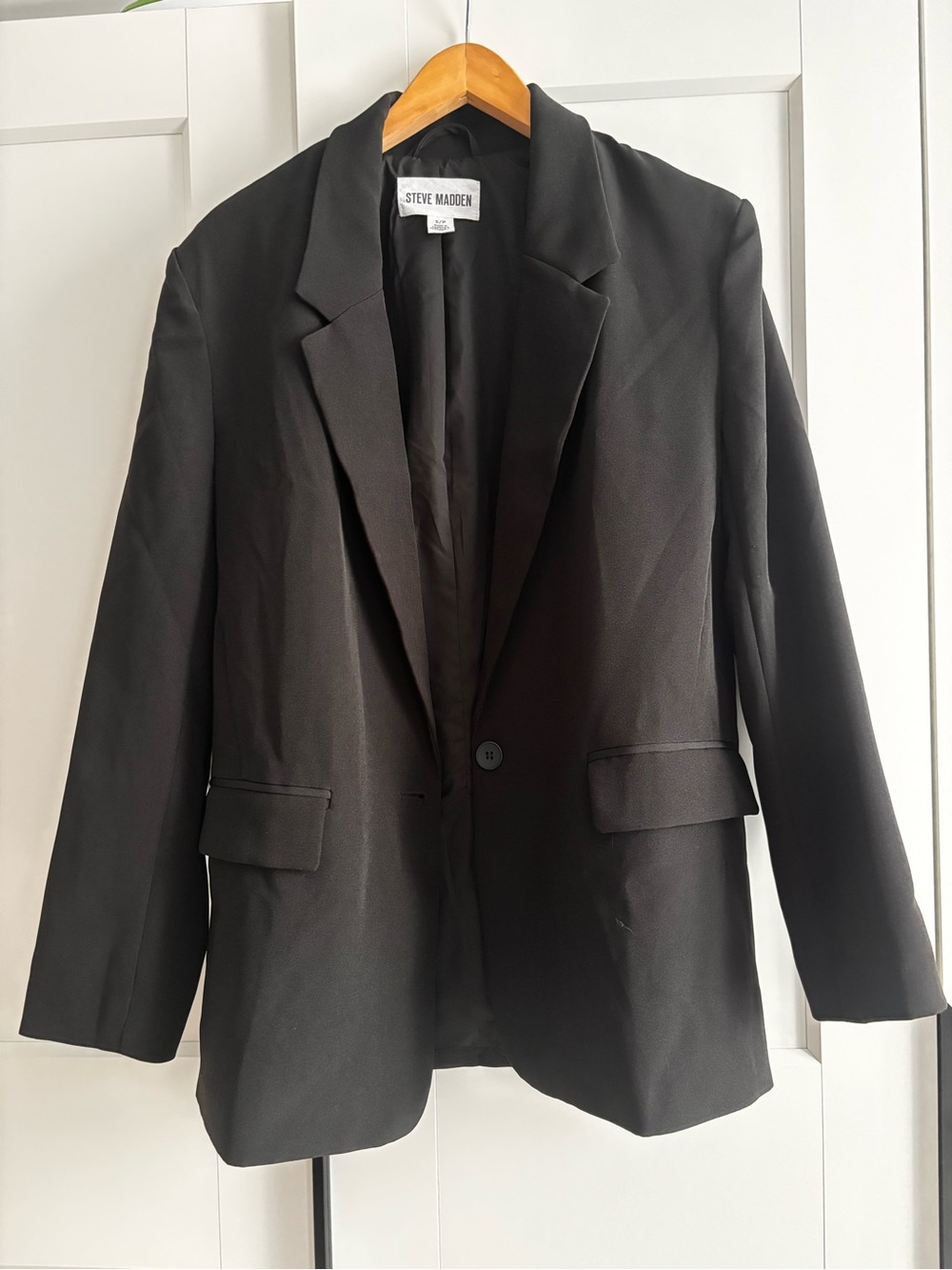 Steve Madden Black Single-Button Women's Blazer